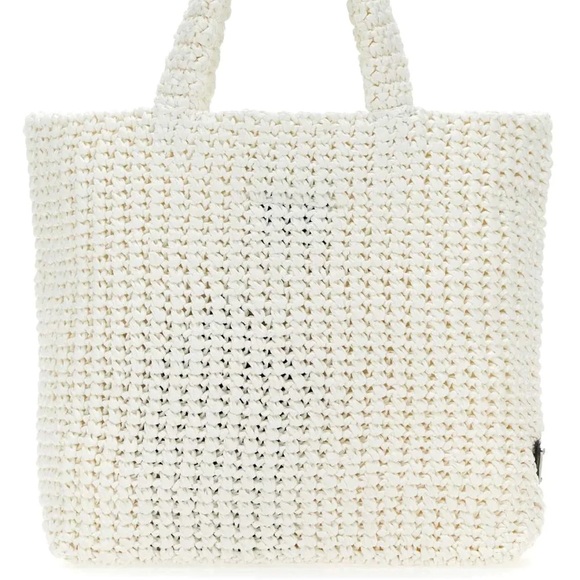 New Prada Logo Small Raffia Tote - Picture 3 of 4